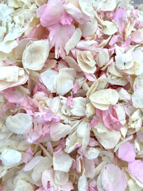 PINK IVORY Real Throwing Wedding Petal Confetti 1 litre Dried, Biodegradable
