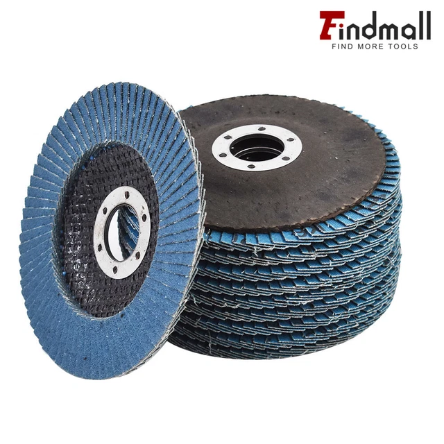 Findmall 10 Pack 4-1/2'' x 7/8'' 80 Grit T29 Premium Zirconia Flap Sanding Disc