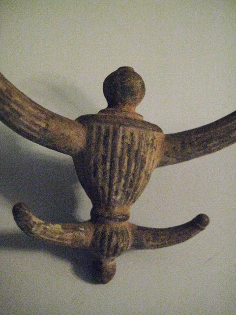 Set of 4 Victorian Cast Iron Double Hall Tree Coat & Hat Hooks 10