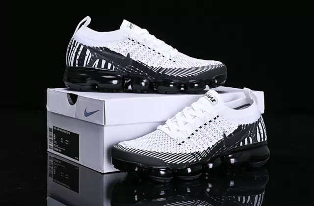 Size7-11 Nike Air VaporMax Flyknit 2 White Black Men's Running Shoes Free Freigh