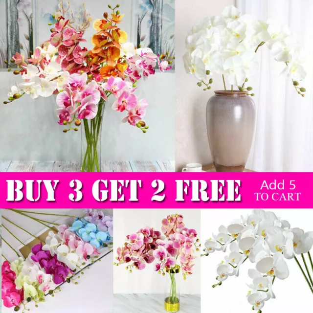 Artificial Butterfly Orchid Silk Flowers Home Bouquet Wedding Phalaenopsis Decor