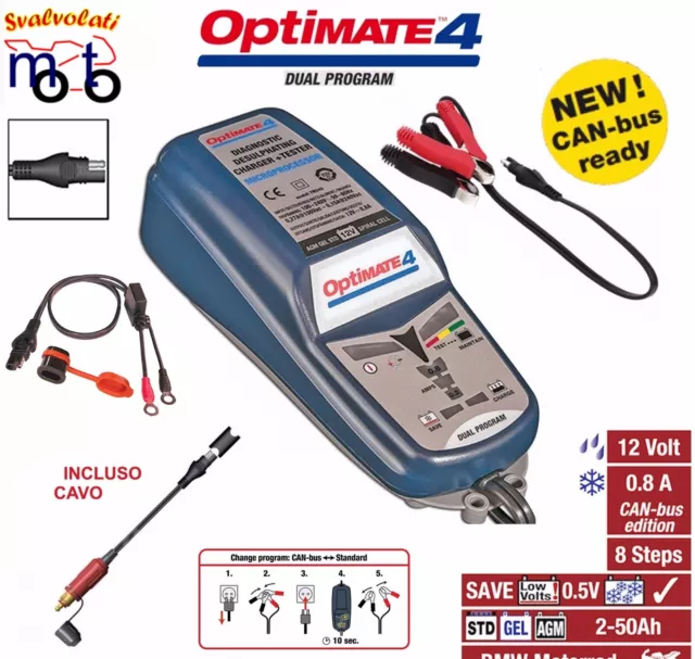 CARICA BATTERIA MOTO AUTO  OPTIMATE 4  CAN-bus PIU PRESA DIN DUCATI