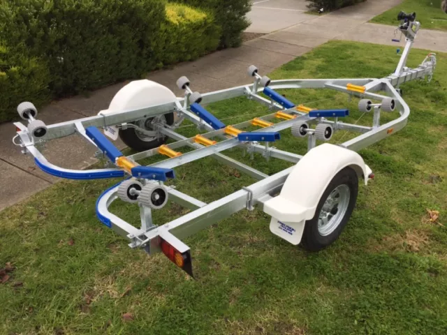 Precision Boat Trailer Drive On Galvanised 5.6mt suit 18ft boat, led 3