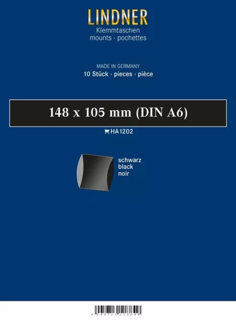 Lindner  1202  Blockstreifen 148x105 (DIN A6))schwarz