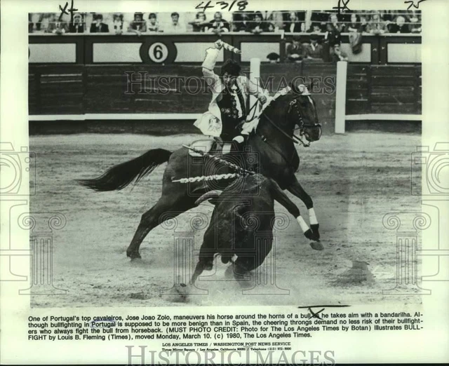 1980 Press Photo Jose Joao Zolo, one of Portugal's top cavaleiros - nop73388