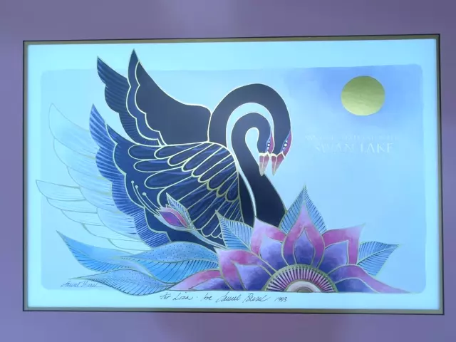 Vintage Laurel Burch Swan Lake Signed 1993 Frame San Jose Cleveland Ballett Art