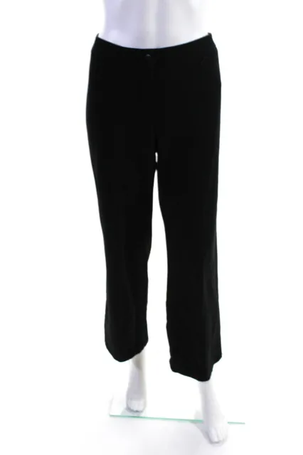 Eileen Fisher Womens Mid Rise Ponte Straight Leg Pants Black Size Petite Medium