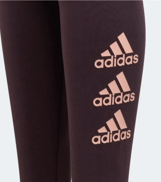 Junior Girls Adidas Stripe Logo Leggings Grey