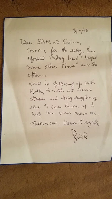 Signed Handwritten Letter From Budd Schulberg To Ervin Drake Brando Sinatra