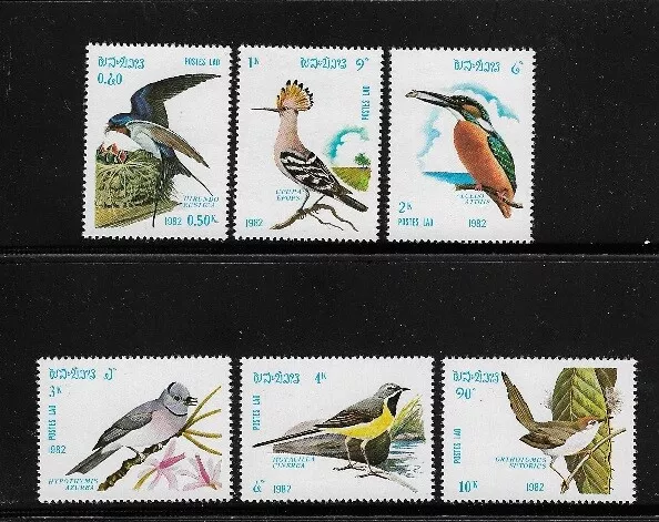 Laos- 1982- 6 Valori Nuovi Stl- Emissione Fauna-Uccelli- In Ottime.condizioni.