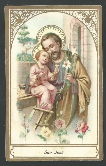 Estampa antigua de San Jose andachtsbild santino holy card santini