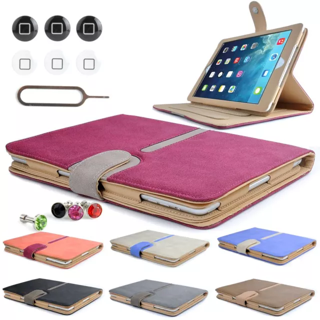 360 rotation Faux Suede Leather Stand Case Cover For Apple iPad 5 / iPad Air