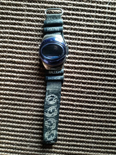 Montre Vintage Raleigh Bike Wear Max De 1997 - Occasion, Boîtier Bleu Argent, En Fonctionnement
