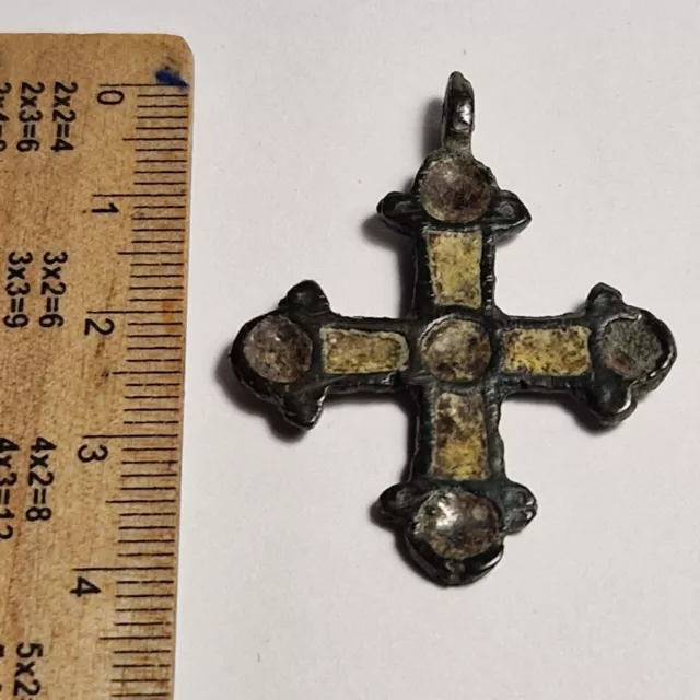 Ancient Bronze Cross.  The 9-11 century. Kyivan Rus and Viking period. Original