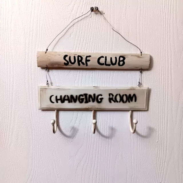 Surf Club Changing Room Clothing Towel Jacket Swimsuit Hooks Whitewash