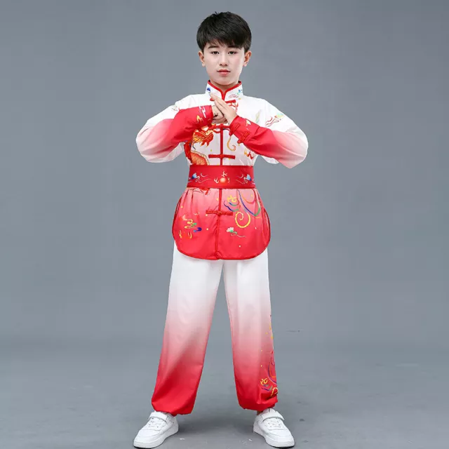 Enfants Filles Garçons Costume Haut Set Pantalon Dragon Motif Scène Entraînement