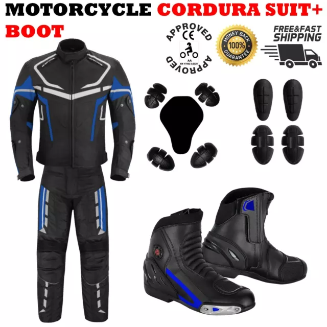 Herren Motorradanzug Textil Wasserdicht Motorrad Rennleder Tourenschuh