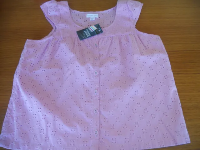 Girls Pumpkin Patch pretty  lilac scoop neck Anglaise top Size 11    NWT