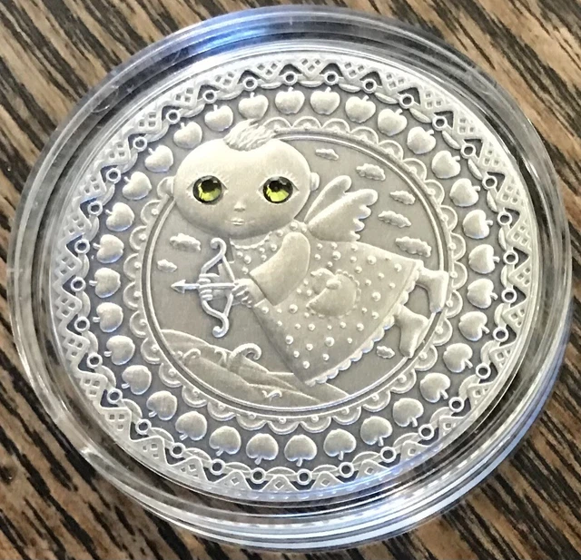 Belarus 2009 20 Roubles | Zodiac Sagittarius | Silver Coin w/ Crystal Eyes | COA