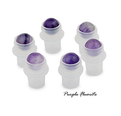 Rodillos de reemplazo de piedras preciosas 10ml/5ml para botellas de vidrio (6, Fluorita Violeta)