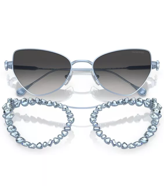 Swarovski  2 in 1 clip-on sunglasses Statement, Cat-eye shape, SK7011