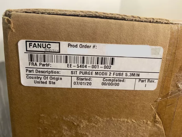 New Fanuc Robotics EE-5404-001-002 SIT Purge Control Module II 2 Fuse/5.3 Mn USA