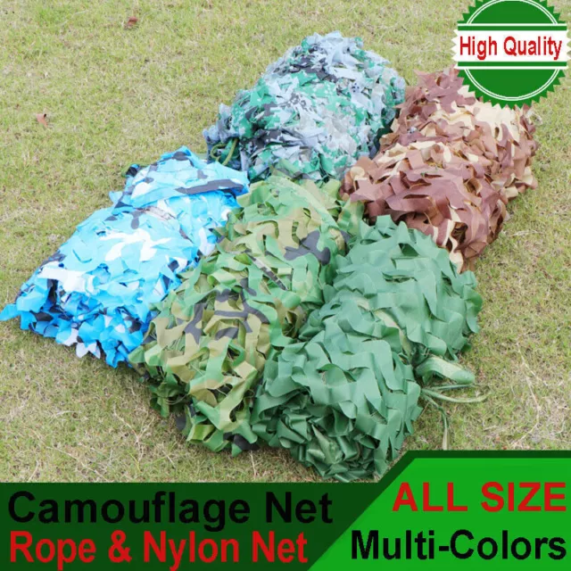 Camouflage Camo Net Netting Jungle Camping Military Hunting Woodland Leaves Tent