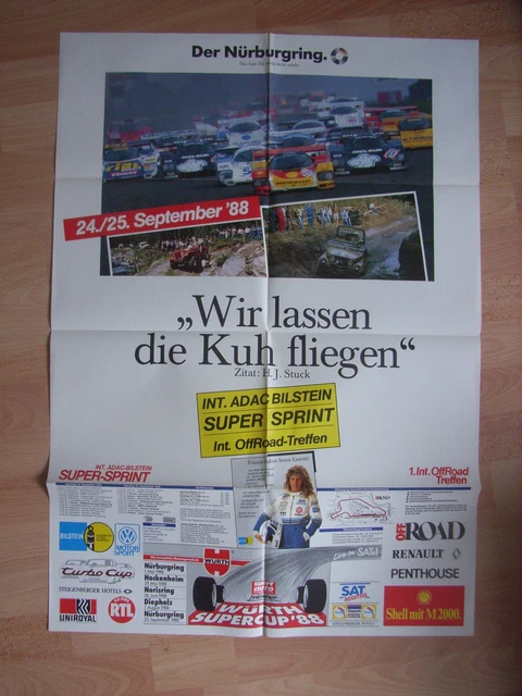 Int. ADAC Bilstein Super Sprint + Off Road-Tr. Nürburgring 24./25.9.1988 Plakat