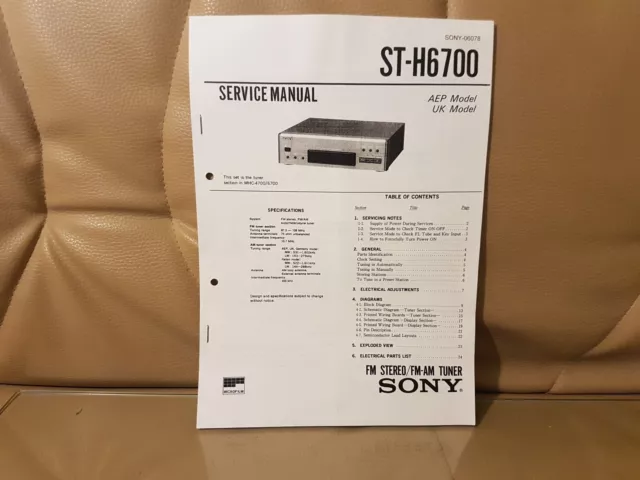 Sony ST H6700 Service Manual Bedienungsanleitung