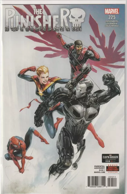 MARVEL THE PUNISHER #225 (2018) WAR MACHINE ARMOR Clayton Crain Cover