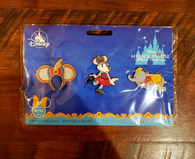Disney Minnie Mouse Main Attraction Pin Set Dumbo The Flying Elephant NEW 🐘