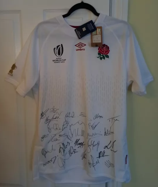 signed england rugby World Cup Shirt 2023