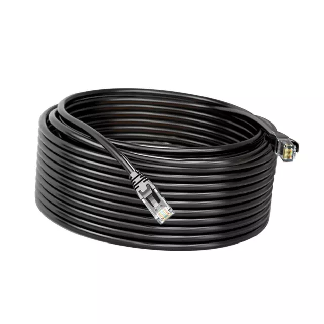 Câble Ethernet Cat6E Gigabit noir PVC Installation facile câble réseau Plug