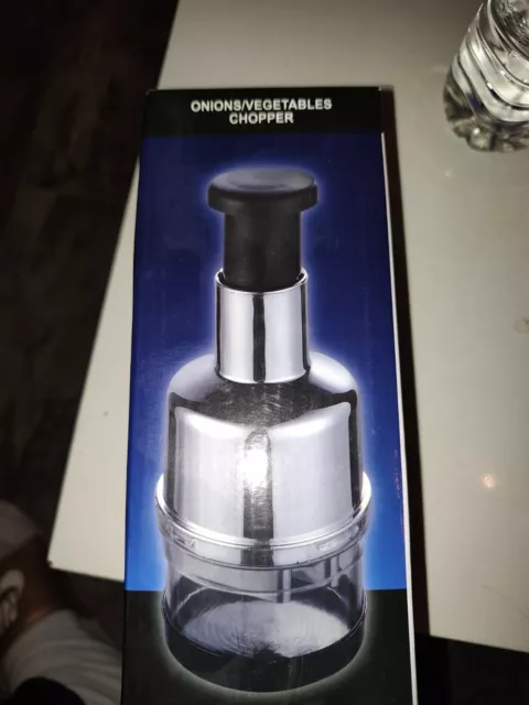 Manual Hand Press Garlic Onion Vegetable Food Chopper Cutter Processor Dicer UK