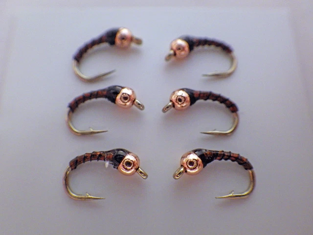 Zebra Midge-Tungsten Copper And Rootbeer-Fly Fishing Flies-Trout Flies-NEW Lot