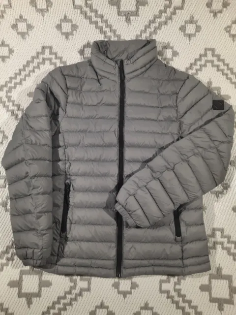 Next Mens Puffer Jacket Small Grey Duck Down Duck Feather Excellent Condition