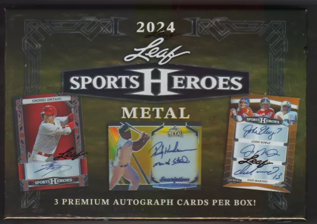 2024 Leaf Metal Sports Heroes Sealed Hobby Box - 3 Premium Autograph Cards