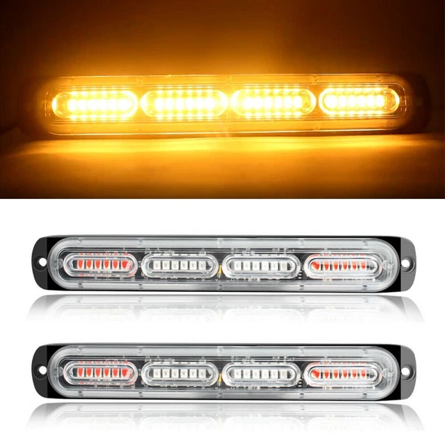 2x24LED Car Truck Emergency Light Warning Hazard Strobe Flashing Lamp Amber