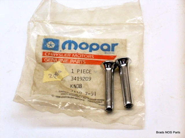 NOS MoPar 1965-75 Plymouth Dodge Chrysler LOCK KNOB COVERS PAIR 3419209