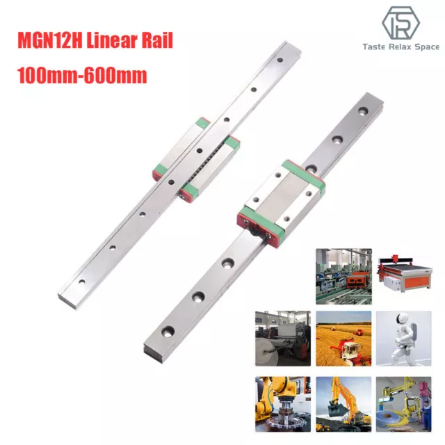 NEW MGN12H L100-600mm Miniature Linear Slide Rail Guide+Block For CNC DIY