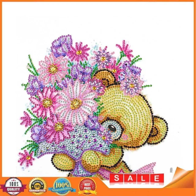 Partial Drill Special Shape Cartoon Bear Rhinestone Drawing Kit Home Decoration