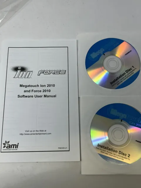 Megatouch Ion  2010 Disk force 2010 DVD Video Game 2 discs unused manuals