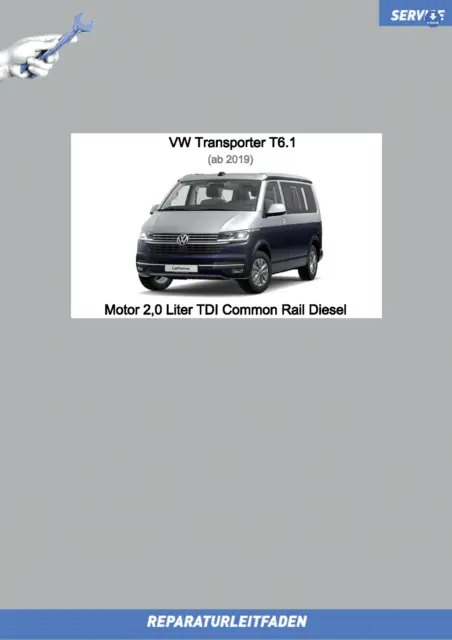 VW Transporter T6.1 (19>) Reparaturanleitung Motor 2,0 Liter TDI CR Diesel eBook