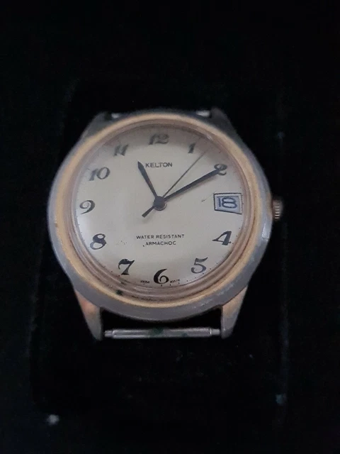 Montre Vintage KELTON 37 Mm - Remontage Manuel - Boîtier Acier Plaqué Or Ref F151 - Occasion à Vérifier