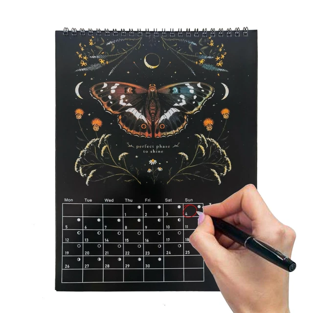 DARK FOREST LUNAR Calendar 2023 Colorful Moon Wheel Wall Calendar $11.