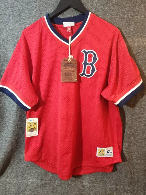 BOSTON RED SOX BASEBALL SHIRT JERSEY MITCHELL NESS SIZE 50 ADULT 1946 #6 PESKY