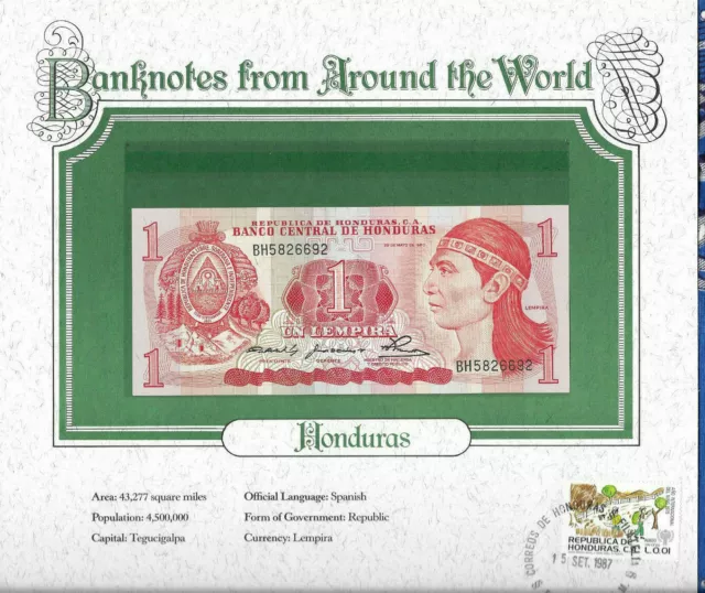 World Banknotes Honduras 1 Lempira 1980 P 68a UNC Prefix BH