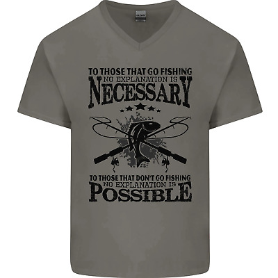 To Those That Go Fishing Funny Fisherman Mens V-Neck Cotton T-Shirt