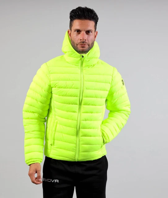 Giubbotto Uomo Donna Piumino Leggero Givova Sportivo Giubbino Cappuccio Giallo