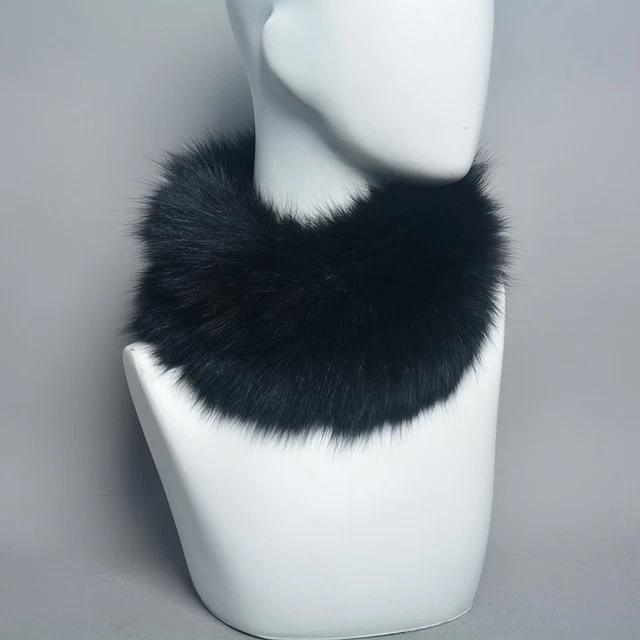 Bufandas Mujer Diademas Piel Zorro Real Calentador Invierno Anillo Silenciadores